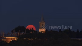 Türkiye: Spectacular full moon illuminates sky over Istanbul
