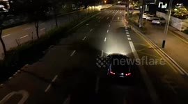 Drone Hits Road Sign