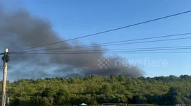 Plume of dark smoke rises from fire in Chatham