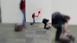 Germany: Pro-Palestine Activists Splash Red Paint on German Chancellor’s Office in Gaza Protest