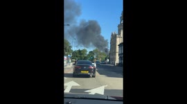 Plume of dark smoke rises from fire in Chatham