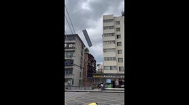 Roof panels blown off during storm in China