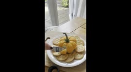 Here's how to make a delicious Halloween pumpkin snack from Boursin Cheese