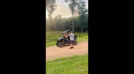 Man trips while racing UTV with kids in Jena, Louisiana, USA