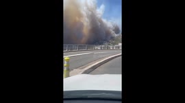 Wildfire spreads above La Castellane, Marseille, France