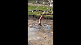 Son Gets Stuck Sinking In Mud