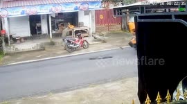 Four killed when cement mixer crashes into row of homes in Indonesia