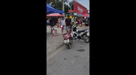 Swarm of bees found on parked motorcycle in Thailand