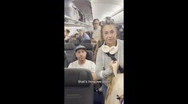 'Karen' has fierce argument with plane passengers after rushing for exit