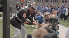 U.S. Marines Grant Wish to Jamaria Peters With Celebration