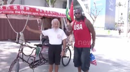 60-year-old Olympics fan pedals rickshaw from China to Rio