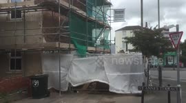 Banksy's 'Spy Booth' disappears under scaffolding