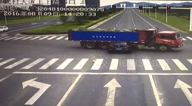 Car driver checking navigation while driving crashes into lorry