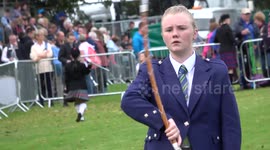 Juvenile drum majors competing in Glasgow,Scotland