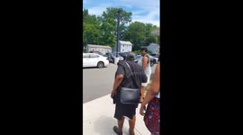 Marine surprised Grandmother & Twin Sister leaving church!!
