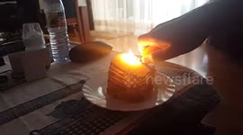 Candle fire trick - slow motion