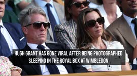 Hugh Grant goes viral for sleeping at Wimbledon