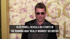 Glen Powell reveals his stunts in The Running Man 'really worried' his mother