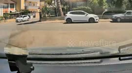 Child on bicycle survived after being crushed between two cars