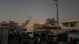 Smoke rises as Israeli strike hits Gaza’s Khan Younis