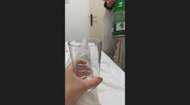 Beer pouring fail soaks bed in Split, Croatia