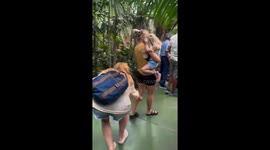 Prank scare at Reptile Gardens in South Dakota, USA