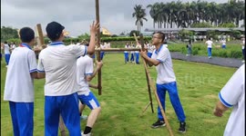 Traditional folk game ends with water balloon hitting camera in Guangdong Province, China