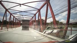 Plywood flies from jeep into windscreen of oncoming car