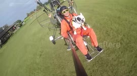 Pet owner takes dog best friend on paramotor ride