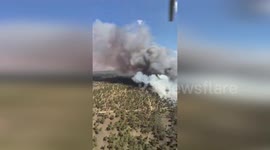 Spain: Dry Grass Fuels Fast-Moving Fire In Pine Forest Near Cuellar