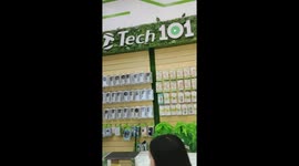 Philippines earthquake rattles phone cases hanging inside shop