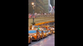 Cloudy skies block Manhattanhenge view in New York, USA