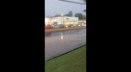 Cars stranded in waist-deep floods in New Jersey
