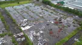 Former Rolls-Royce plant now flytipping mountain including old tyres