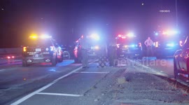 US, Los Angeles: San Dimas Suspect Runs Onto 57 Freeway Killed by Car