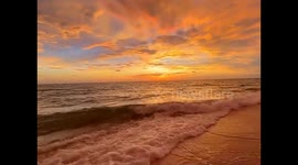 Scenic sunset and strong waves captured at Nokomis Beach, Florida, USA