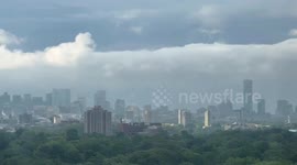 Still Morning Fog and Clouds Blanket Boston Skyline