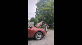 Woman pranks husband pretending to have filled car with olive oil