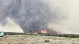Fire tornado tears through forest in Utah