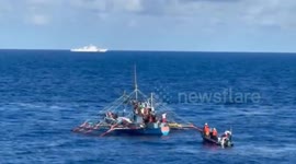 Philippine Coast Guard save fishermen stranded for two days at sea after boat engine dies