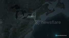 US: MOTION GRAPHICS - Flash floods paralyze NYC subway, prompt state of emergency in New Jersey