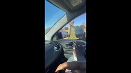 Ostrich grabs car freshener instead of food in Tennessee, USA