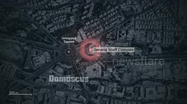 Syria: MOTION GRAPHICS - Israeli airstrike targets Syrian Army General Staff Complex in Damascus