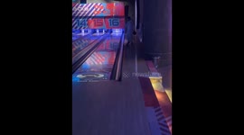 Bowling attempt goes off track in Jeddah, Saudi Arabia