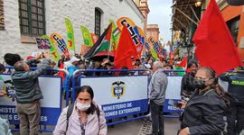 Colombia: Activists gather outside Foreign Ministry in support of Palestine in Bogota