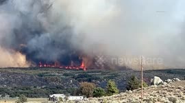 US, Los Angeles: Aguanga 2 Vegetation Fires Cause Evacuations Part 4