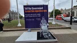 Ice Sculpture in Parliament Square Urges Action for MND Families