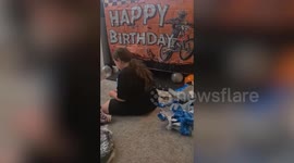 Little girl breaks down in happy tears after getting dream bike for her birthday