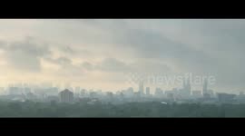 Misty Sunrise Over Boston Skyline on a Sultry Morning