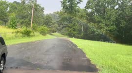 Heavy afternoon rainstorm sweeps through Central Arkansas, USA